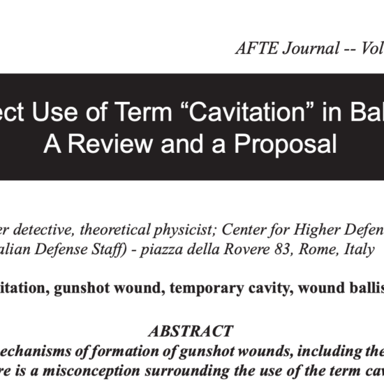 Cavitation in ballistics